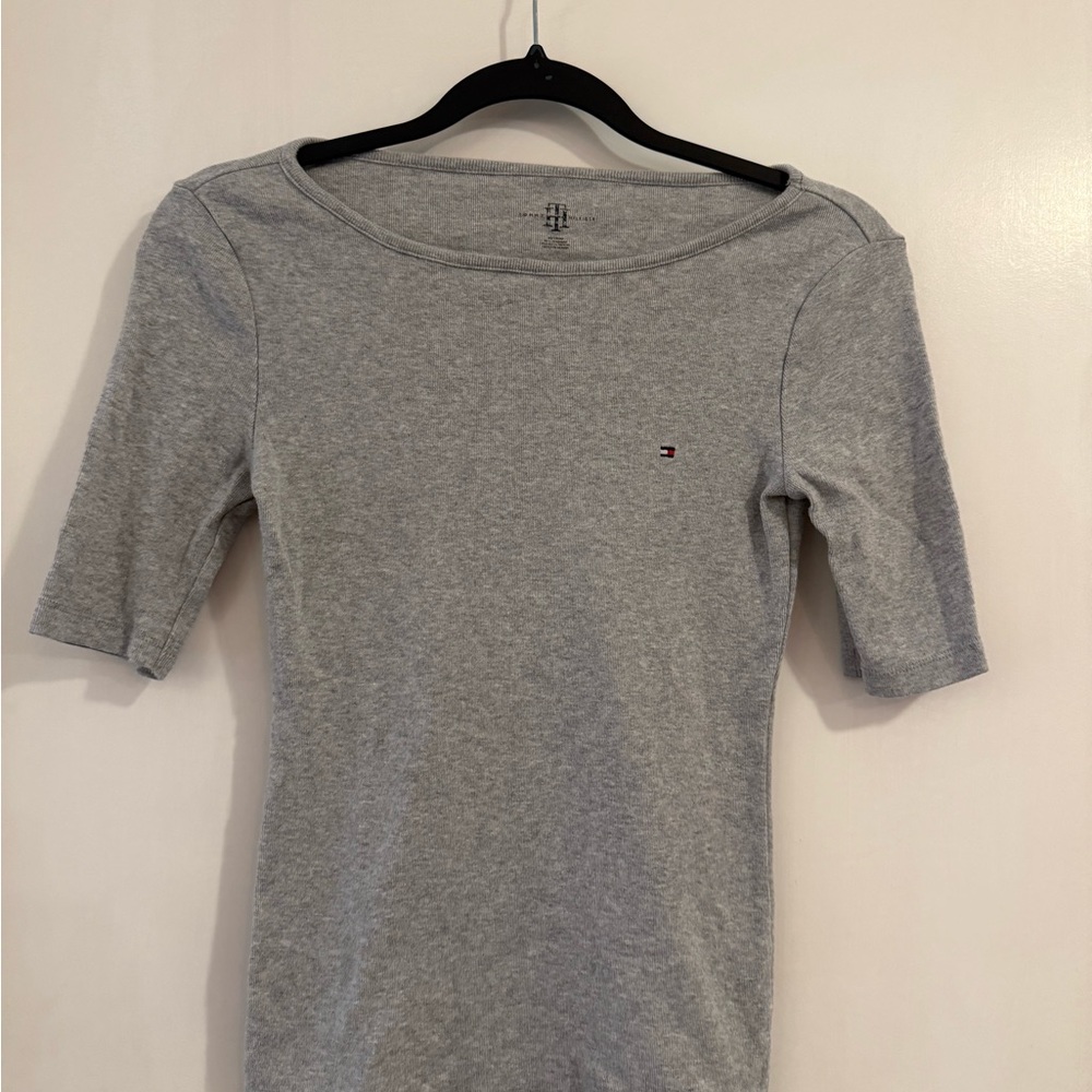 Tommy Hilfiger Grey Boatneck Top